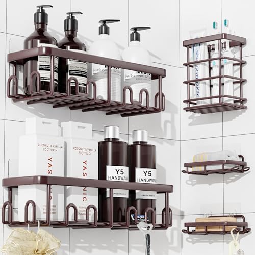 YASONIC Shower Caddy Adhesive, Rustproof Shower Organizer, Wall Shower Rack by YASONIC