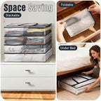 6 Packs 60L Clear Under Bed Storage Containers, Large Clothes Storage Bags - Image 7