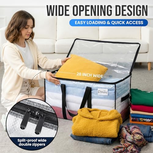TAILI 2 Pack Clear Extra Large Moving Bags,Storage Bag with Visible Window - Image 4