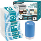 Travel Vacuum Storage Bags with Rechargeable Cordless USB Pump, 26 Combo by CozyEssential