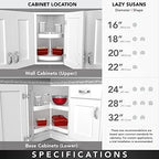 Rev-A-Shelf 28" Kidney Shaped Dual Tier Lazy Susan for Corner Base Cabinets - Image 5