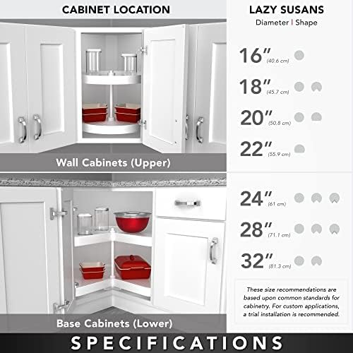 Rev-A-Shelf 28" Kidney Shaped Dual Tier Lazy Susan for Corner Base Cabinets - Image 5