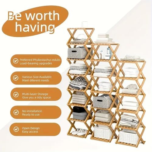 Vertical Narrow Shoe Rack, 8 Tier Portable Folding Shoe Storage Rack, Without Installation Free Standing Shoe Rack for Corridors, Bedrooms Living Room Corner and Small Spaces - Image 7