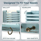 Rebee Vision Key Holder Wall Mount with Mail Slot for Room Decor, Blue - Image 6
