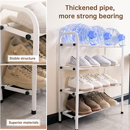 Gonfoam Expandable 4-Tier Shoe Rack for Closet and Entryway, White - Image 5