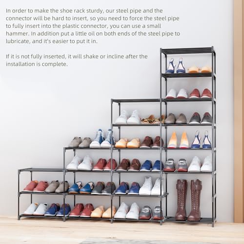 SMILHELTD Large Shoe Rack 4 Row 8 Tier for Entryway Holds 64 Pairs - Image 6