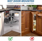 JOWBOOW Kidney Shape 32" Corner Cabinet Lazy Susan, Replacement Shelves - Image 5