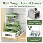 Under Sink Organizer, 2-Pack L-Shaped Metal Pull-Out Drawers for Kitchen - Image 5