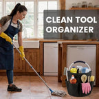 Cleaning Caddy with Handle, 17L Cleaning Supplies Organizer (Black) - Image 2