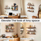 BAYKA Walnut-Like Floating Shelves 22.5in, 2 Pack, Wall Mounted Wall Decor - Image 6