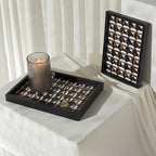 SAFAVIEH Home Collection ANI Ivory & Brown Tray Set 2 (Fully Assembled) - Image 2