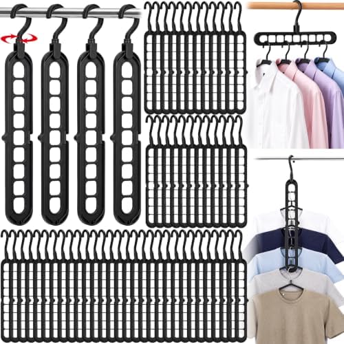50 Pcs Space Saving Hangers for Clothes,Black by Anglechic
