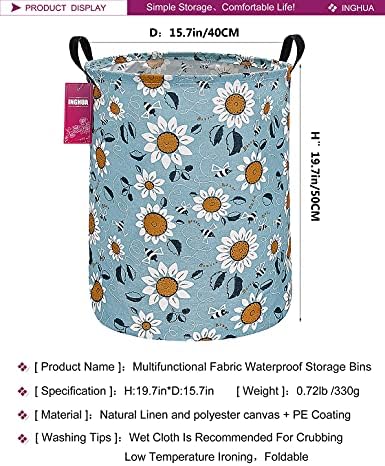 Sunflower Fabric Storage Bin Nursery Organizer Baske - Image 2