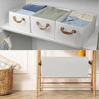 Fordonral Pack of 3 Large Capacity Storage Bins Closet Organizer System, Sturdy Foldable Boxes for Organizing Clothing, Sheets, Toys, Books - Shelf Shelves Basket Bin Linen White - Image 6