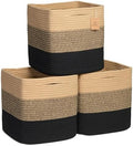 NaturalCozy Storage Cubes 11 Inch Cotton Rope Woven Baskets for Organizing, 3-Pack | Cube Storage Bin | Square Storage Baskets for Shelves Organizer, Classroom, Kids Toy Bins, Closet, Baby Nursery by NaturalCozy