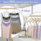 2Pcs Tank Top Hangers Space Saving Hanger Organizer Bra Hangers Silver - Image 3