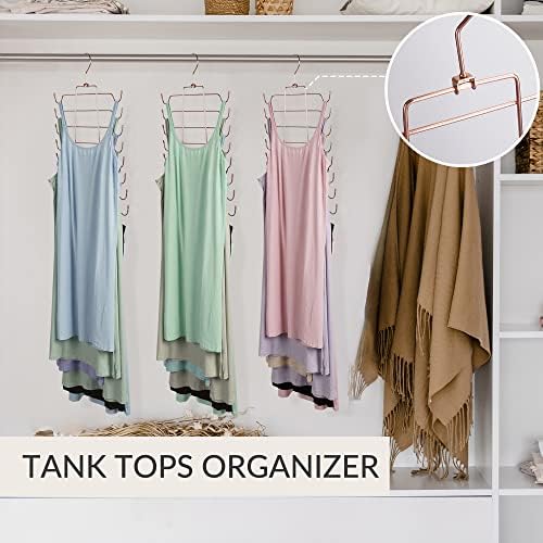 ZEDODIER Tank Top Hanger, Bra Organizer for Closet, Space Saving | 16 Hooks Total, Sturdy Metal, 360° Rotating, Foldable Design, Hanging Closet Organizers and Storage for Apartments and Dorms - Image 4