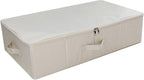 Folding Underbed Shoes Clothes Storage Organizer Basket with Zip Lid,Beige by iwillCREATEPRO