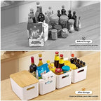 Ohmlove 4 Pack Storage Bins with Bamboo Lids,Stackable Box for Organization - Image 4