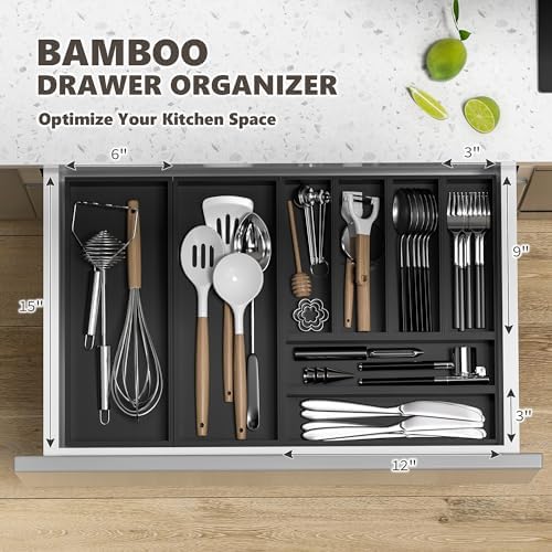 Bamboo Toilet Tank Tray, 15" x 6" x 2.5", Black - Image 5