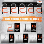 ELEAD 68'' All Metal Adjustable Garden Tool Organizer: Garage Tool Organizer Wall Mount with Orange Hooks, Garage Organizers and Storage, Tool Hangers for Shed - Image 4