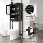 Spirich Over the Toilet Storage Cabinet with Moru Glass Doors, Espresso - Image 4