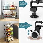 Metal Wire Baskets with Wheels, Stackable Storage Bins Kitchen Organizer Shelf 3-4-5-6 Tier Fruit Vegetable Cart Dishes Seasonal Rack Shelves for Garage, Pantry, Bathroom - Image 4