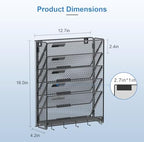 OUTWOLF Hanging Wall File Organizer with Hooks, 6 Tier Vertical Wall Mount File Holder, Paper Document Mail Organizer for Office, Pack of 2 - Image 4