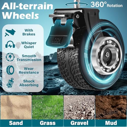Collapsible Wagon Cart with Wheels Foldable: 500LBS Heavy Duty Folding Utility Wagon - Portable All Terrain Grocery Wagon Cart for Groceries Shopping Outdoor Camping Sports (Black-500Lbs) - Image 5