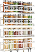 Bunoxea Spice Rack Wall Mounted 4 Pack, White,11.41x2.75x2.75in by Bunoxea
