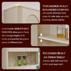Bathroom Fluted Arched Wall Cabinet Set 2, 23.6''W Medicine Cabinet, Cream - Image 4