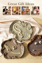 LYEOBOH Jewelry Dish Tray, Ceramic Jewelry Dish, Key Bowl, Decorative Plate, Gifts for Women Best Friend Sister, Retro, Vintage, on Mother's Day, Valentine's Day Christmas, Wedding Gifts, Brown - Image 7