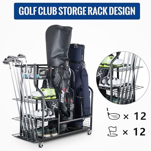 Mythinglogic Golf Bag Storage Organizer for Garage, Multiple Capacities - Image 4