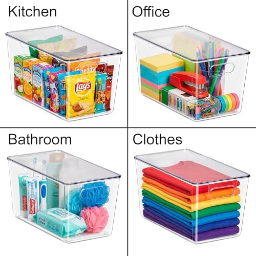 Sorbus Clear Storage Bins with Lids for Kitchen (Extra Large, 8 Pack) - Image 3