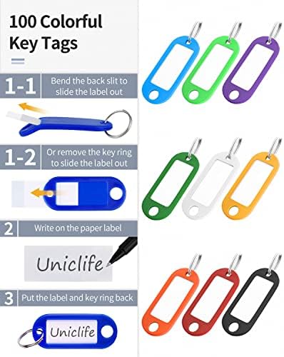 Uniclife 100 Position Key Cabinet with Combination Lock Resettable Black Digital Security Storage Box Steel Key Organizer with Colorful Key Tag Labels Stickers and Hooks - Image 6