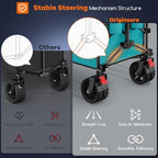 Originsure 300L Foldable Beach Wagon Cart with Big Wheels,560lbs,Turquoise - Image 5