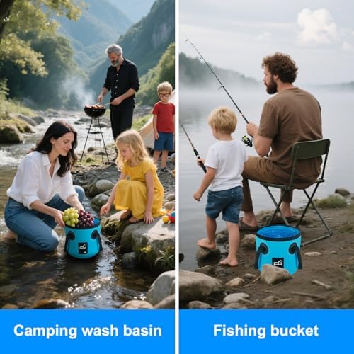 Car Wash Bucket 3.2 Gallon, Collapsible Bucket for Cleaning Supplies Car Wash Fishing, Plumbing Water Container Outdoor Camping Kids Sand Play Toy Organizer, Portable Laundry Wash Basin RV Essentials - Image 5