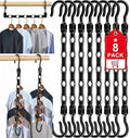 8 Pack Hangers Space Saving Magic Space Saver Smart Plastic Hangers Black by Besslly