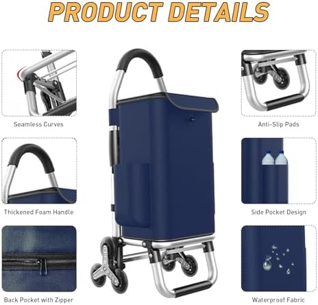 Heavy Duty 3 in 1 Shopping Cart, Foldable Hand Truck with 6 Wheels - Image 3