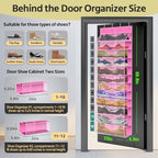 PAULONE 12 Pocket Over the Door Shoe Organizer,Reusable Breathable Large Mesh Bag Men's & Women's Sneaker Organizer,Shoe Organizer for Kids,Hanging Shoe Storage Hanging Bag (Pink) - Image 3