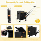 FELICON SELORSS Folding Utility Cart Portable Rolling Crate Handcart-Black - Image 6