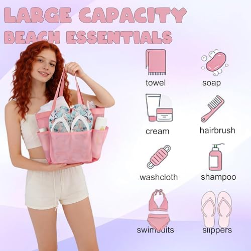 Mesh Shower Caddy Portable - 9 Pockets, Shower Bag for Dorm Room Camping - Image 6