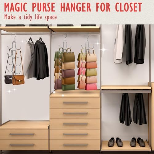Purse Organizer for Closet: Upgraded Purse Hanger with 10 Big Hooks - Image 7