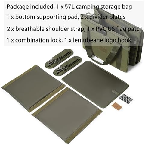 Tactical Camping Storage Bag - 38L Utility Tote Bag Organizer with Combination Lock and Shoulder Strap - Image 3