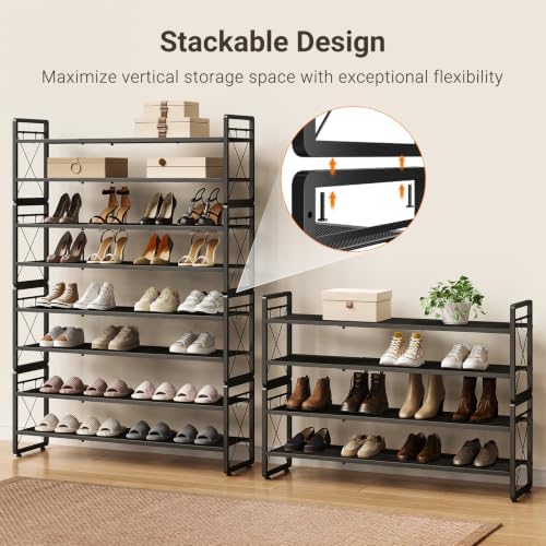 ELYKEN Shoe Rack, 4-Tier Expandable Shoe Organizer, Shoe Shelf for Closet - Image 7