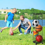 Columnar Vertical Ball Rack,40''x13.2''Rolling Basketball Holder Wall Mount - Image 6