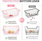 SUNALLY Stackable Storage Bins 4 Pcs Wire Baskets Freezer Organizer, Pink - Image 3