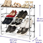 4-Tier Free-Standing Shoe Rack, Large Capacity, Space-Saving Organizer - Image 3