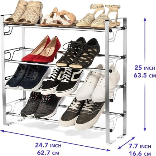 4-Tier Free-Standing Shoe Rack, Large Capacity, Space-Saving Organizer - Image 3