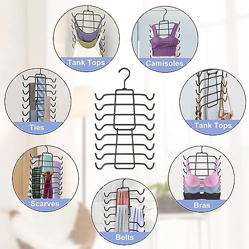 2Pcs Tank Top Hangers Space Saving Hanger Organizer Bra Hangers Black - Image 5